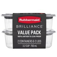 Rubbermaid Brilliance® 3.2 Cup Food Storage Container, 2 Pack