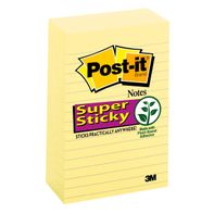 Post-it 4" x 6" Super Sticky Canary Yellow Lined Note Pads