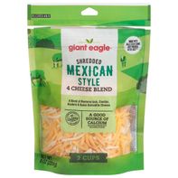 Giant Eagle Mexican Style 4 Cheese Blend Of Monterey Jack Cheddar Asadero & Queso Quesadilla Shredded Cheeses