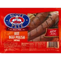 Scott Pete Beef Polish Sausage, Hot