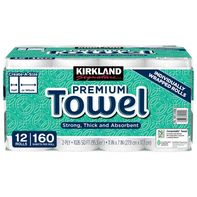 Kirkland Signature 2-Ply Paper Towels, White, 160 Create-A-Size Sheets, 12 ct