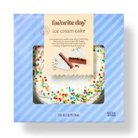 Favorite Day Chocolate And Vanilla Flavored Ice Cream Cake With Fudge And Chocolate Flavored Cookie Crunch Creamy Whipped Icing And Sprinkles