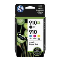 HP 910 Cyan, Magenta, Yellow & 910XL Black Ink 4 Cartridges (3JB41AN)