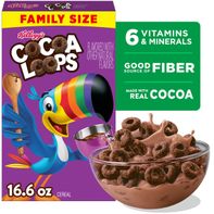 Kellogg's Cocoa Loops Breakfast Cereal, Good Source of Fiber, Made with Cocoa, Family Size,  Box (1 Box)