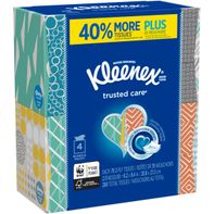Kleenex Trusted Care Facial Tissues Cube Boxes 2 Ply