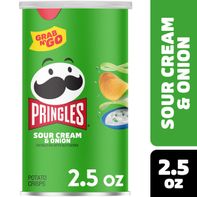 Pringles Sour Cream and Onion Potato Crisps, Lunch Snacks, Grab N' Go, 2.5 oz