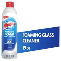 Windex Fast Shine Foam Glass Cleaner, No Drip Aerosol Cleaning Spray, 19 oz