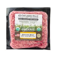 Thousand Hills Lifetime Grazed 80% Lean 20% Fat 100% Grass Fed Ground Beef