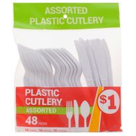 Assorted Plastic Cutlery - White