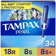 TAMPAX Pearl, Triple Pack Regular,Super,Super Plus Plastic Tampons, Unscented