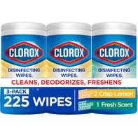 Clorox 75-count Crisp Lemon And Fresh Scent Bleach Free Disinfecting Cleaning Wipes (3-pack)