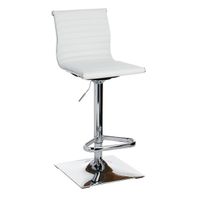 Maxwell Adjustable Faux Leather Barstool, White