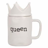 Matte Black & White Queen Mug, 21oz