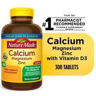 Nature Made Calcium Magnesium Zinc with Vitamin D3 Tablets
