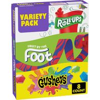 Fruit Roll-Ups Fruit by the Foot, Gushers Fruit Flavored Snacks Variety Pack