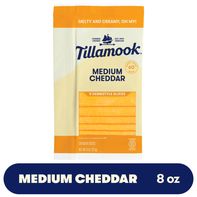Tillamook Farmstyle Medium Cheddar Cheese Slices, 8oz, 9ct