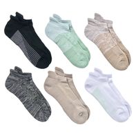 Crane Sport Socks 6p, Green/Brown/Black, Ladies Shoe Size 4/10