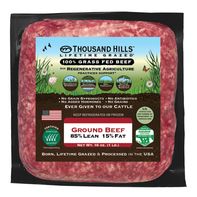 Thousand Hills Lifetime Grazed 100% Grass Fed Ground Beef, 85% Lean 15% Fat
