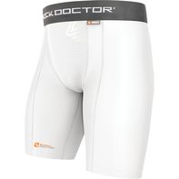 Shock Doctor Youth White Core Comp Short With Cup Pocket