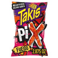 Takis Fuego Pix 2.875 oz Snack Size Bag, Hot Chili Pepper & Lime Flavored Extreme Spicy Crunchy Corn Puff Snack