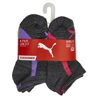 PUMA Girls' Low Cut Socks - Black & Purple
