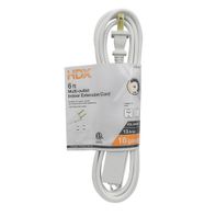 HDX 6 Ft. 16/2 Light Duty Indoor Multi-outlet Extension Cord, White