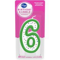 Kroger® Numeral #6 Birthday Candle