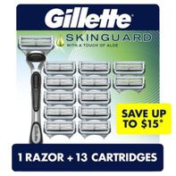 Gillette SkinGuard Men's Razor Handle and 13 Blade Refills