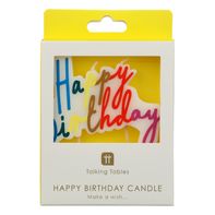 Talking Tables Inc Rainbow Happy Birthday Candle, 1Pk