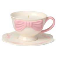 KIRKTON HOUSE Tea Cup Candle Pink Bow