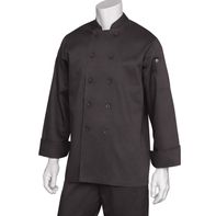Chef Works - Bastille Chef Coat, 65/35 poly/cotton, black, XL