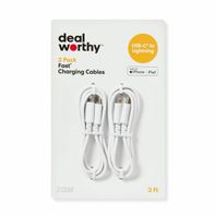 Dealworthy Lightning To USB-C Charging Cables - White