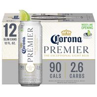 Corona Premier Mexican Lager Import Lower Calorie* Light Beer Cans