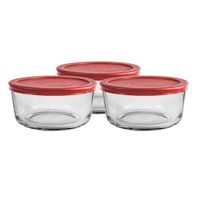 National Brand Anchor Hocking 6-Piece Snug Fit 4-Cup Storage Set