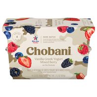 Chobani Vanilla Greek Yogurt Mixed Berry on the Bottom