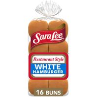 Sara Lee Restaurant Style White Hamburger Buns, 16 count