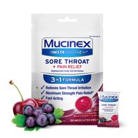 Mucinex InstaSoothe Sore Throat + Pain Relief Elderberry & Wild Cherry Medicated Drops