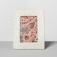4" x 6" Embossed Ceramic Frame White - ™