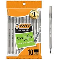 BIC Ball Pens, Black Ink, Xtra Life, Medium