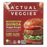 Actual Veggies Mushroom Quinoa Veggie Burger with Shiitake Mushroom, Spinach & Black Bean