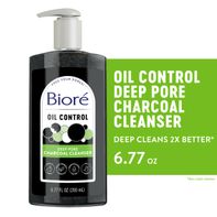 Biore Oil Control Deep Pore Charcoal Face Wash, Daily Facial Cleanser for Dirt & Makeup Removal