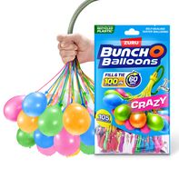 ZURU BUNCH O BALLOONS Bunch O Balloons Crazy 100+ Rapid-Filling Self-Sealing Water Balloons (3 Pack) by ZURU