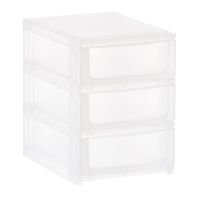 The Container Store 3-Drawer Shimo Small Stacking Organizer - Translucent - 7-5/8" x 10-3/8" x 10-3/8" h
