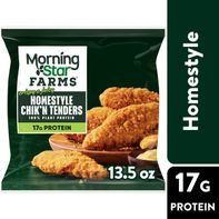 Morning Star Farms Homestyle Plant Based Chik'n Tenders, Vegan Chicken, 13.5 oz