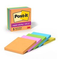 Post-it 654-5SSUC 3" x 3" Rio de Janeiro Collection Super Sticky Notes