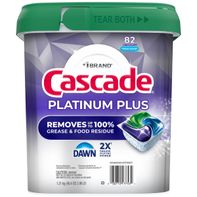 Cascade Platinum Plus Dishwasher Detergent ActionPacs, Fresh, 82-count