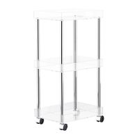 3-Tier Rolling Cart - Acrylic - 14" x 10-1/4" x 28-1/2" h