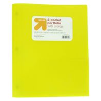 Up&Up 2-Pocket Plastic Folder With Prongs