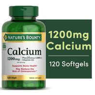Nature's Bounty Calcium + Vitamin D3 Bone Health & Immune Support Softgels, 1200 Mg