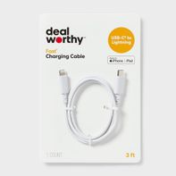 Dealworthy Lightning to USB-C Charging Cable - White